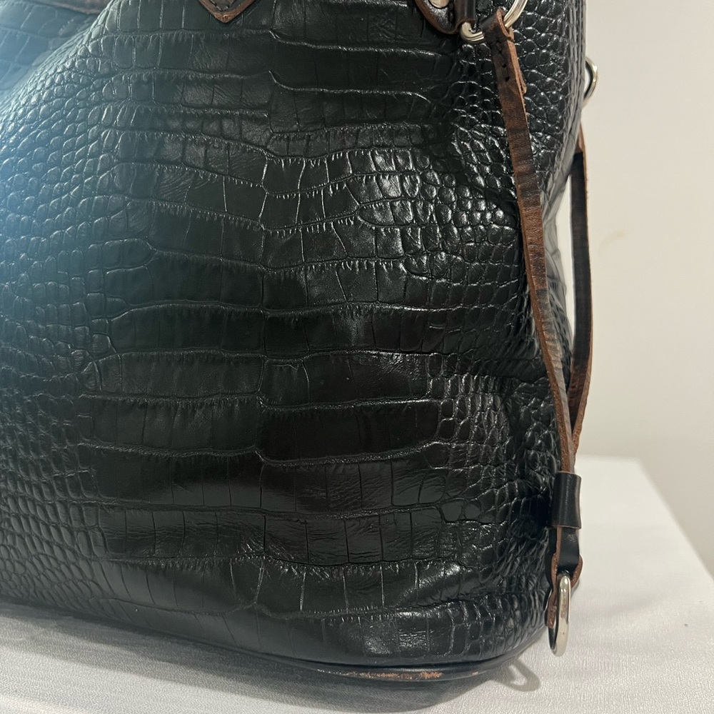 Rare Freebird By Steven Black Croco Leather Tote Bag - Picture 15 of 16
